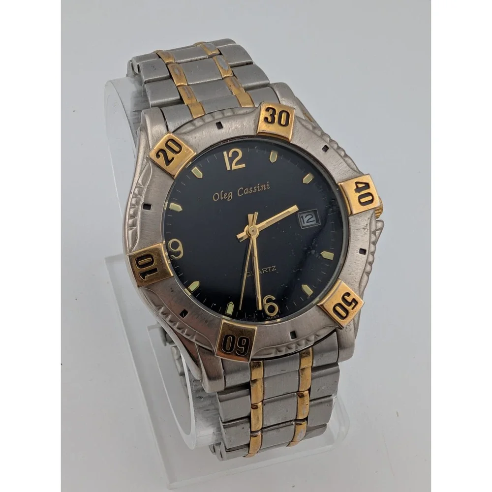 Oleg Cassini Men's Watch 38mm Case Two Tone 7.5